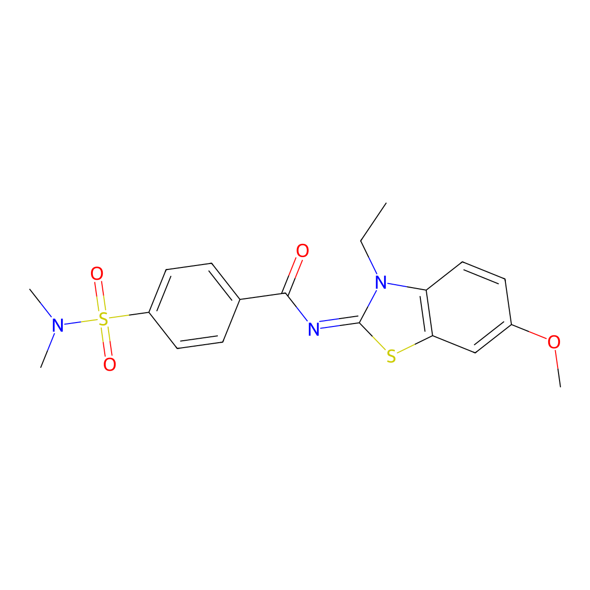 (Z)-4-(N,N-dimethylsulfamoyl)-N-(3-ethyl-6-methoxybenzo[d]thiazol-2(3H)-ylidene)benzamide molecular structure, CAS 850909-66-9