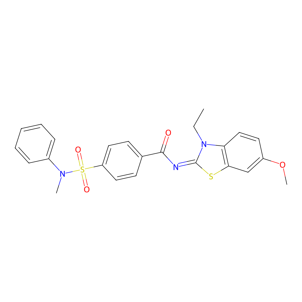 (Z)-N-(3-ethyl-6-methoxybenzo[d]thiazol-2(3H)-ylidene)-4-(N-methyl-N-phenylsulfamoyl)benzamide molecular structure, CAS 850909-76-1