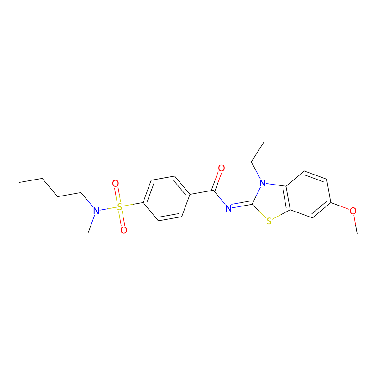 4-[butyl(methyl)sulfamoyl]-N-(3-ethyl-6-methoxy-1,3-benzothiazol-2-ylidene)benzamide molecular structure, CAS 850909-77-2
