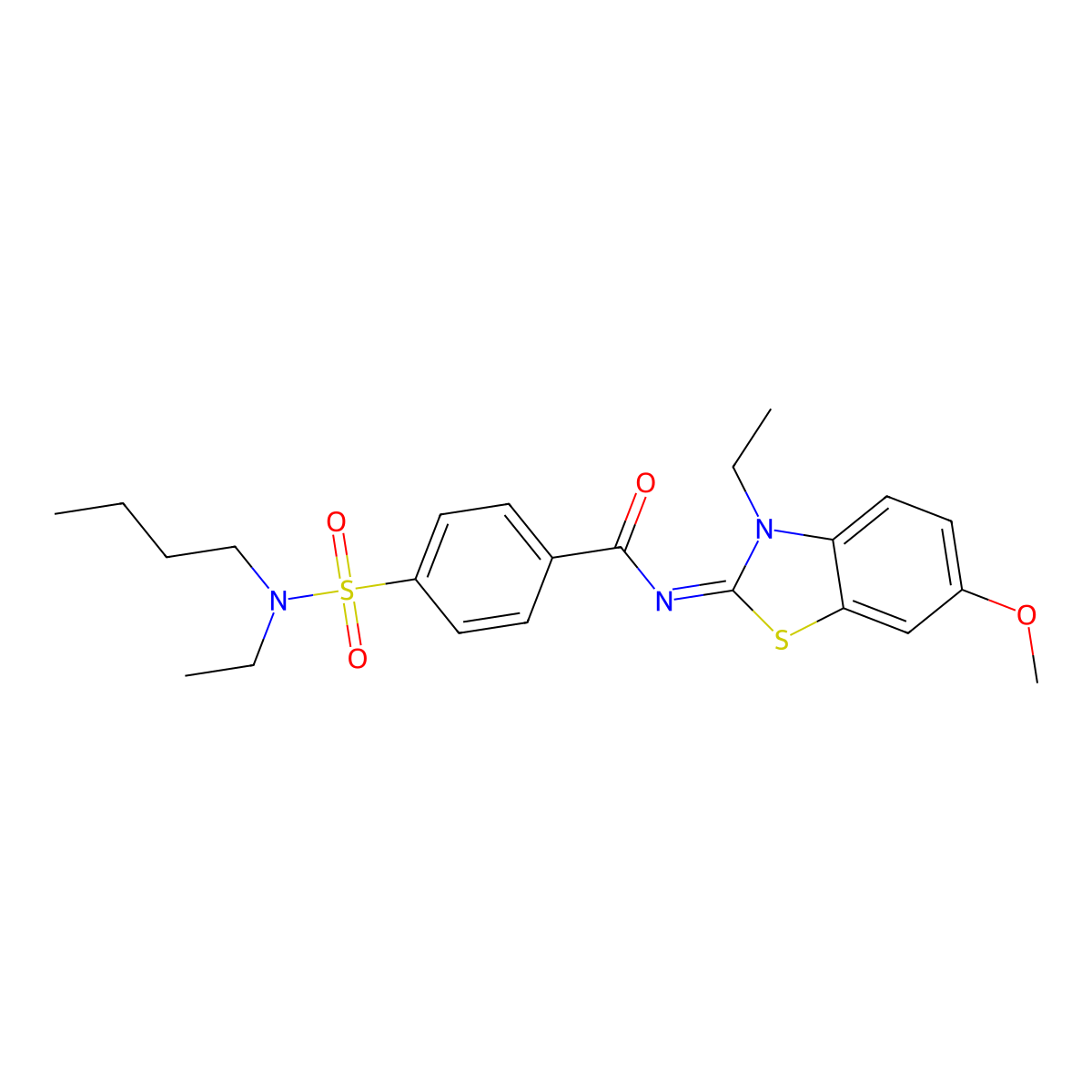 4-[butyl(ethyl)sulfamoyl]-N-(3-ethyl-6-methoxy-1,3-benzothiazol-2-ylidene)benzamide molecular structure, CAS 850909-78-3