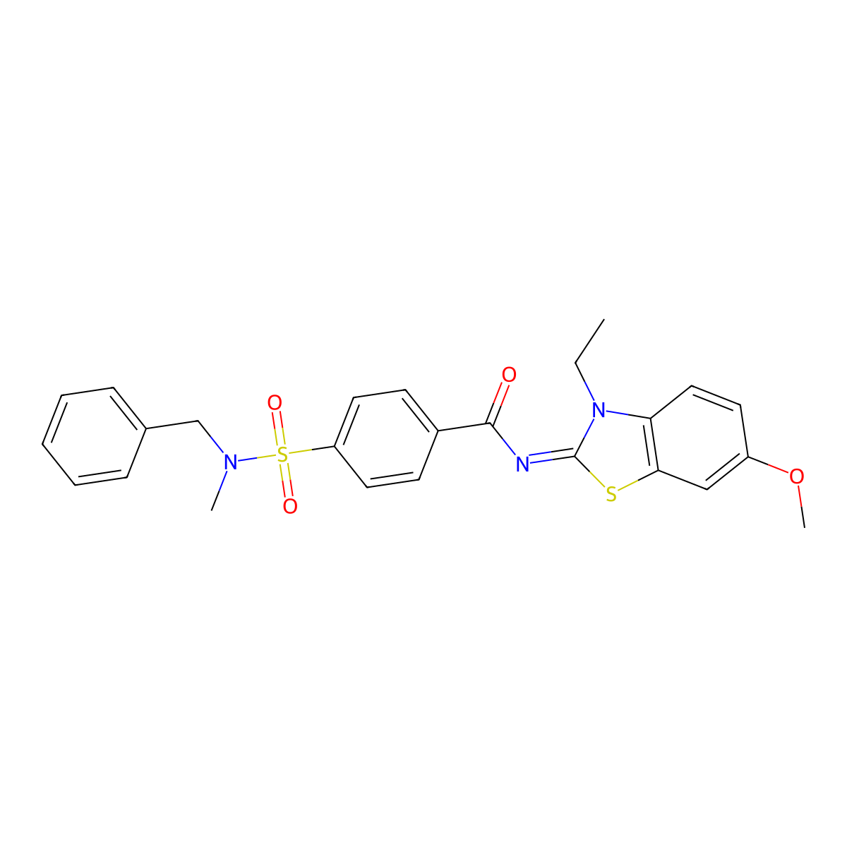(Z)-4-(N-benzyl-N-methylsulfamoyl)-N-(3-ethyl-6-methoxybenzo[d]thiazol-2(3H)-ylidene)benzamide molecular structure, CAS 850909-79-4