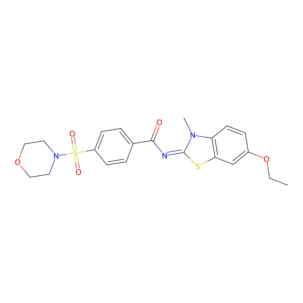 (E)-N-(6-ethoxy-3-methylbenzo[d]thiazol-2(3H)-ylidene)-4-(morpholinosulfonyl)benzamide molecular structure, CAS 850909-81-8