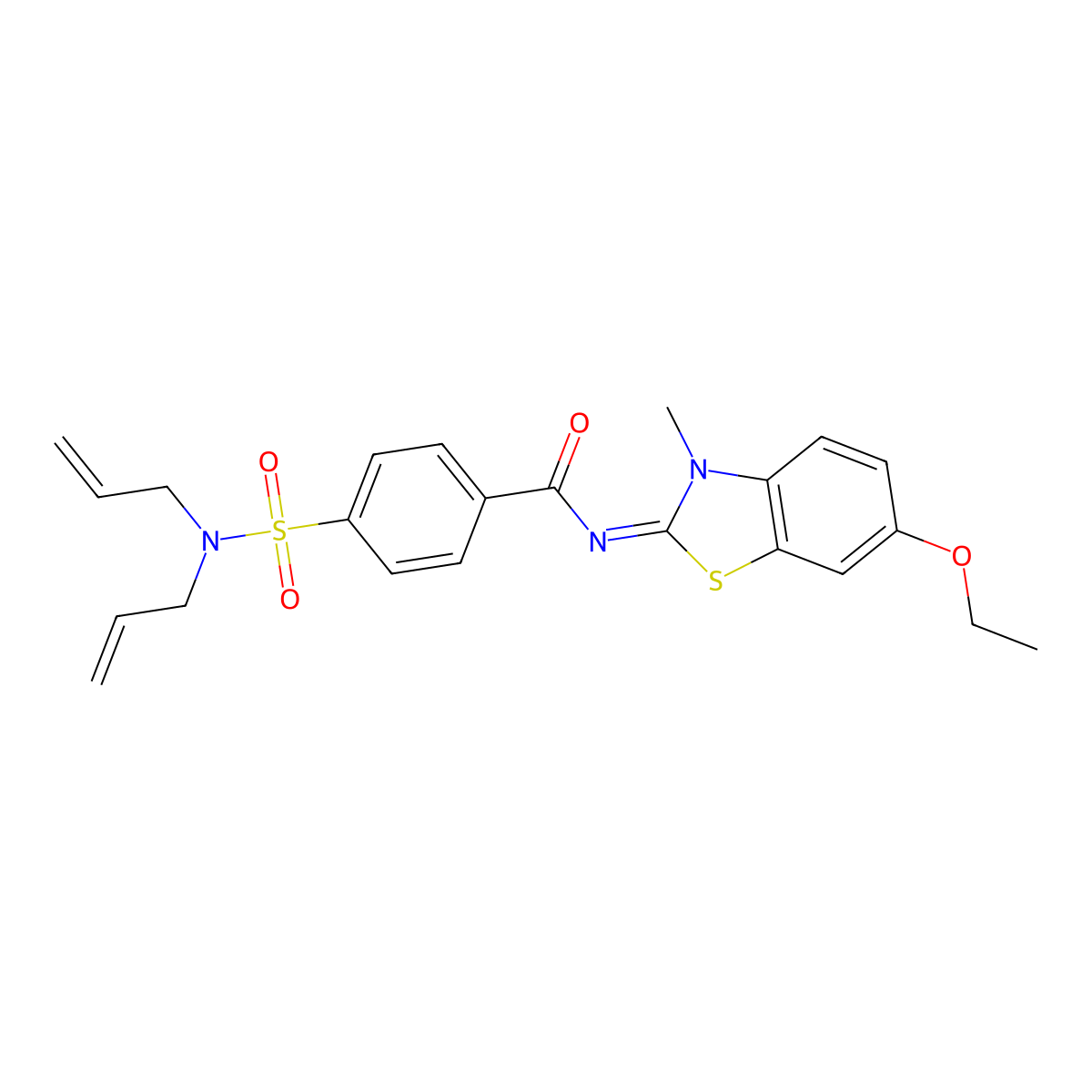 (E)-4-(N,N-diallylsulfamoyl)-N-(6-ethoxy-3-methylbenzo[d]thiazol-2(3H)-ylidene)benzamide molecular structure, CAS 850909-83-0