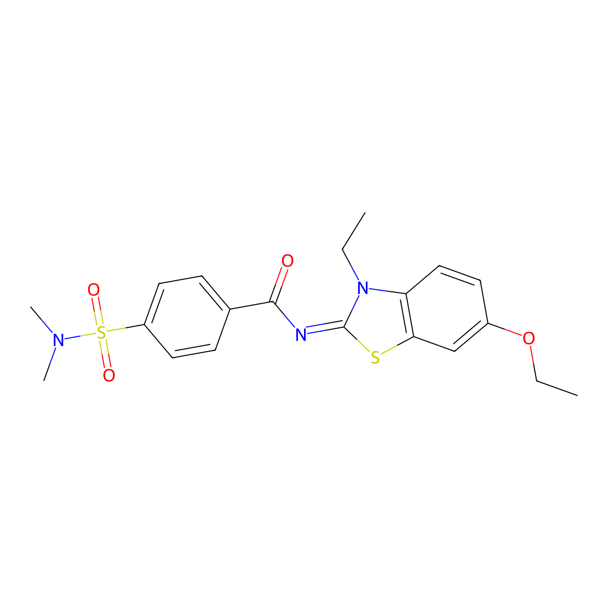 (Z)-4-(N,N-dimethylsulfamoyl)-N-(6-ethoxy-3-ethylbenzo[d]thiazol-2(3H)-ylidene)benzamide molecular structure, CAS 850909-89-6