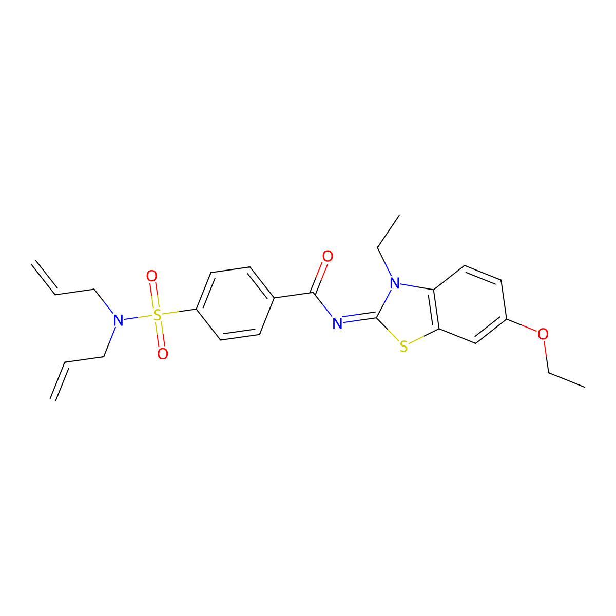 (Z)-4-(N,N-diallylsulfamoyl)-N-(6-ethoxy-3-ethylbenzo[d]thiazol-2(3H)-ylidene)benzamide molecular structure, CAS 850909-91-0
