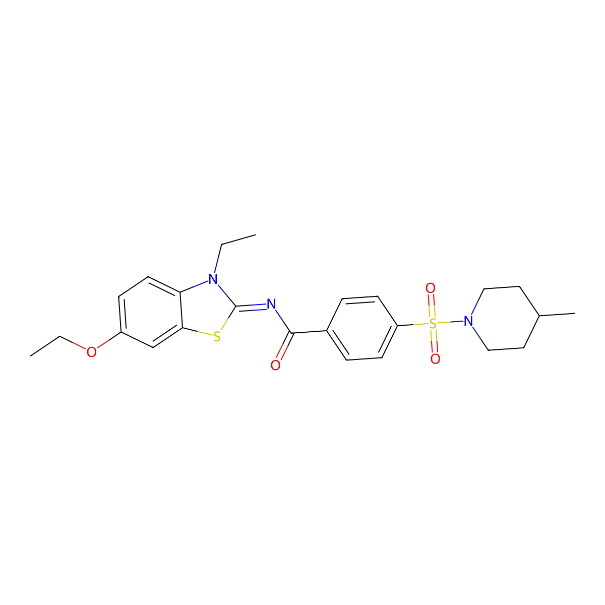 (Z)-N-(6-ethoxy-3-ethylbenzo[d]thiazol-2(3H)-ylidene)-4-((4-methylpiperidin-1-yl)sulfonyl)benzamide molecular structure, CAS 850909-92-1