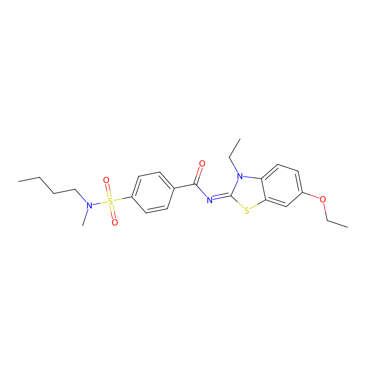 4-[butyl(methyl)sulfamoyl]-N-(6-ethoxy-3-ethyl-1,3-benzothiazol-2-ylidene)benzamide molecular structure, CAS 850909-95-4