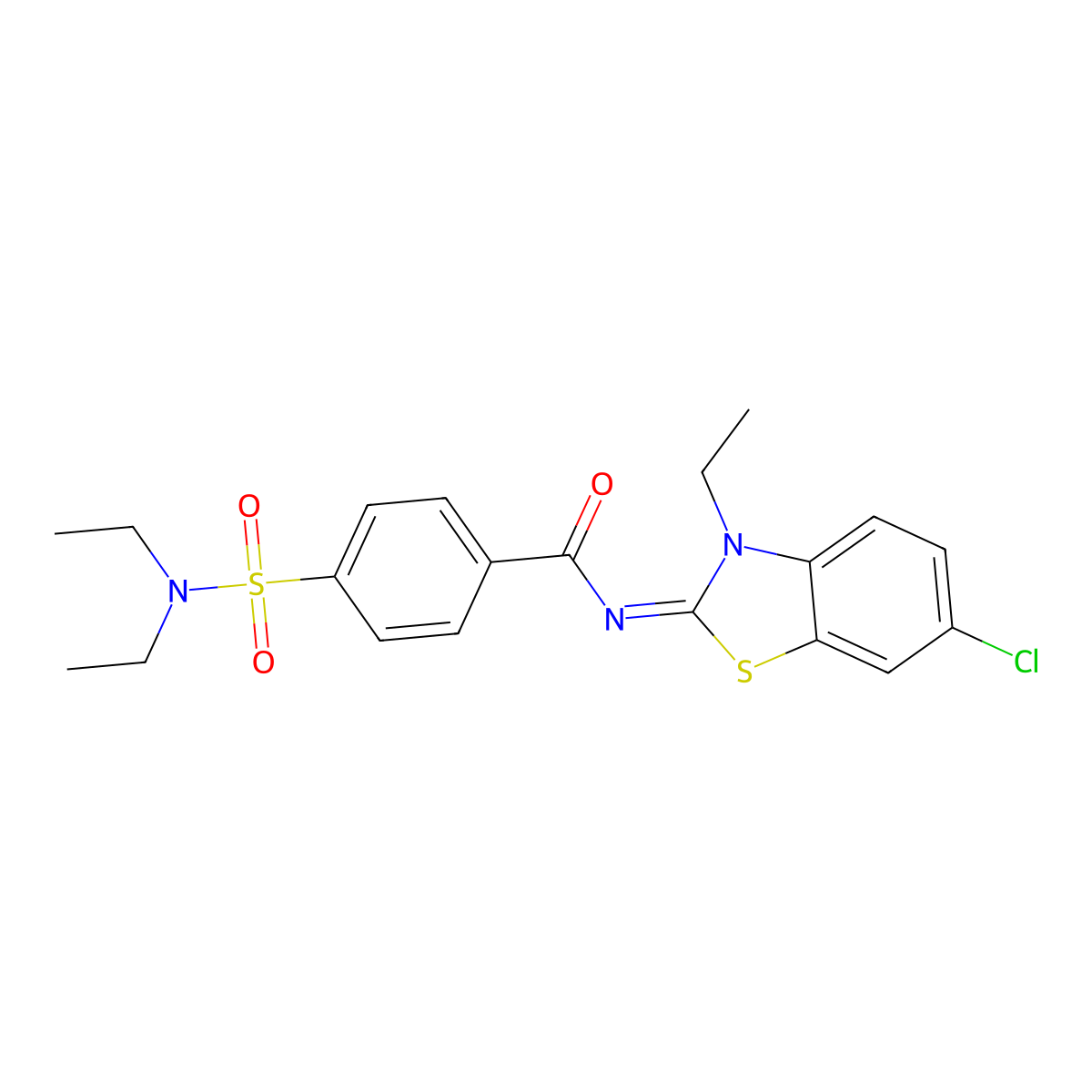 (Z)-N-(6-chloro-3-ethylbenzo[d]thiazol-2(3H)-ylidene)-4-(N,N-diethylsulfamoyl)benzamide molecular structure, CAS 850909-98-7