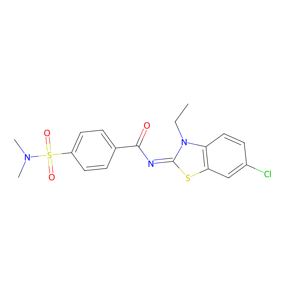 N-(6-chloro-3-ethyl-1,3-benzothiazol-2-ylidene)-4-(dimethylsulfamoyl)benzamide molecular structure, CAS 850910-02-0