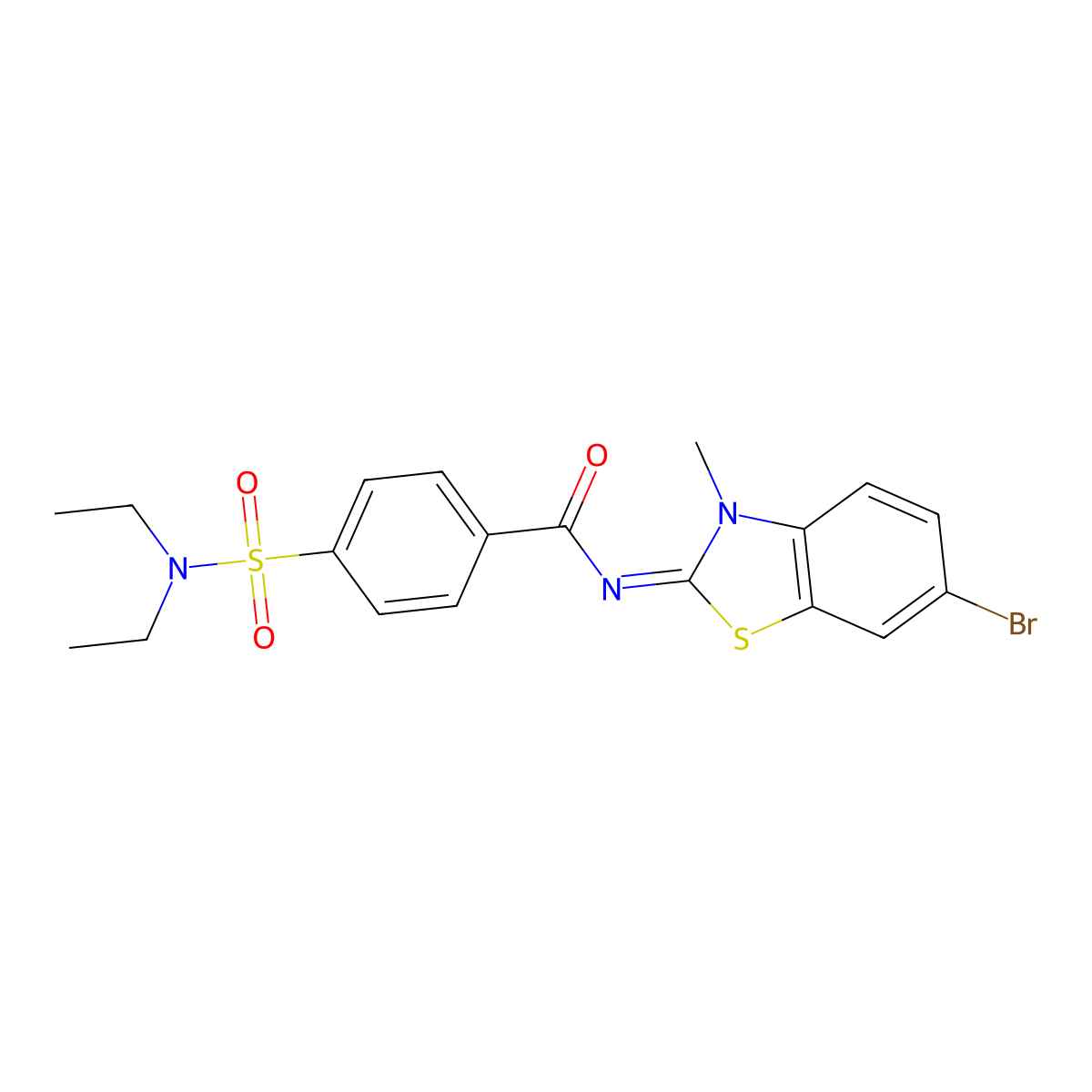 N-(6-bromo-3-methyl-1,3-benzothiazol-2-ylidene)-4-(diethylsulfamoyl)benzamide molecular structure, CAS 850910-04-2
