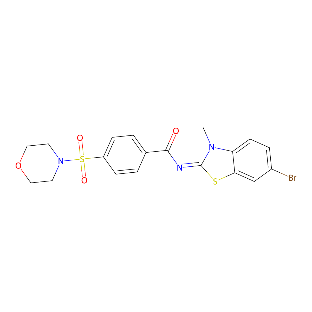 (E)-N-(6-bromo-3-methylbenzo[d]thiazol-2(3H)-ylidene)-4-(morpholinosulfonyl)benzamide molecular structure, CAS 850910-05-3