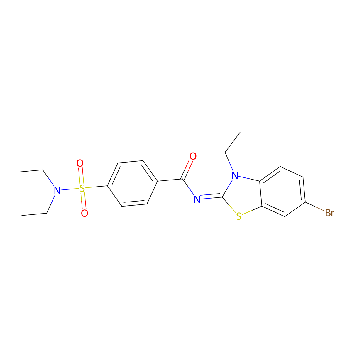 N-(6-bromo-3-ethyl-1,3-benzothiazol-2-ylidene)-4-(diethylsulfamoyl)benzamide molecular structure, CAS 850910-06-4