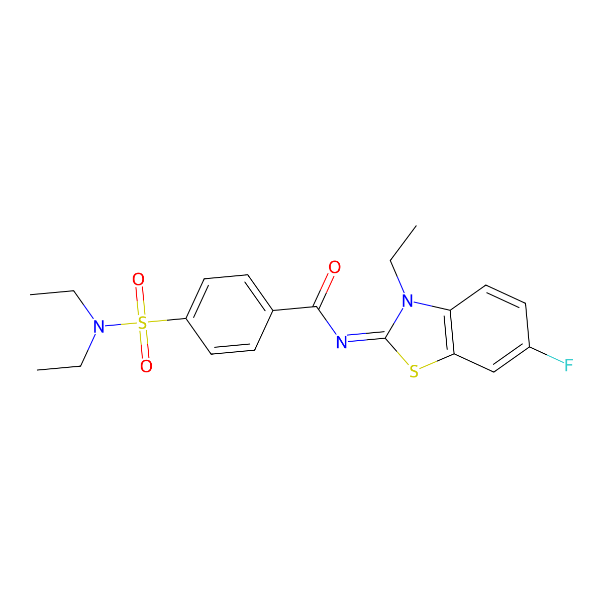 (Z)-4-(N,N-diethylsulfamoyl)-N-(3-ethyl-6-fluorobenzo[d]thiazol-2(3H)-ylidene)benzamide molecular structure, CAS 850910-12-2