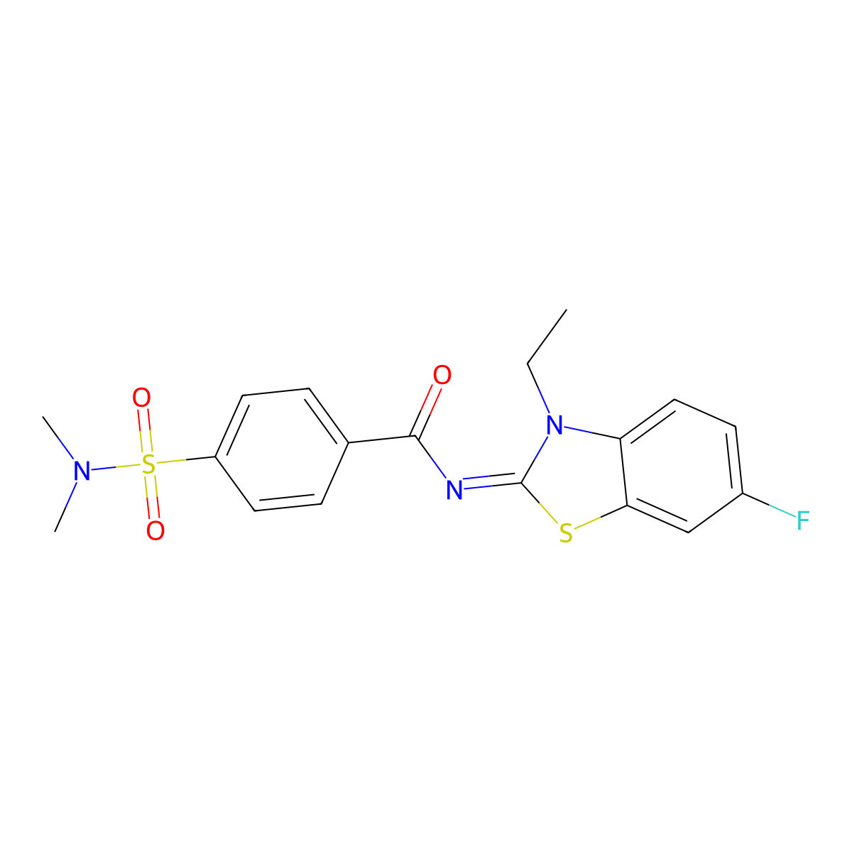 4-(dimethylsulfamoyl)-N-(3-ethyl-6-fluoro-1,3-benzothiazol-2-ylidene)benzamide molecular structure, CAS 850910-19-9