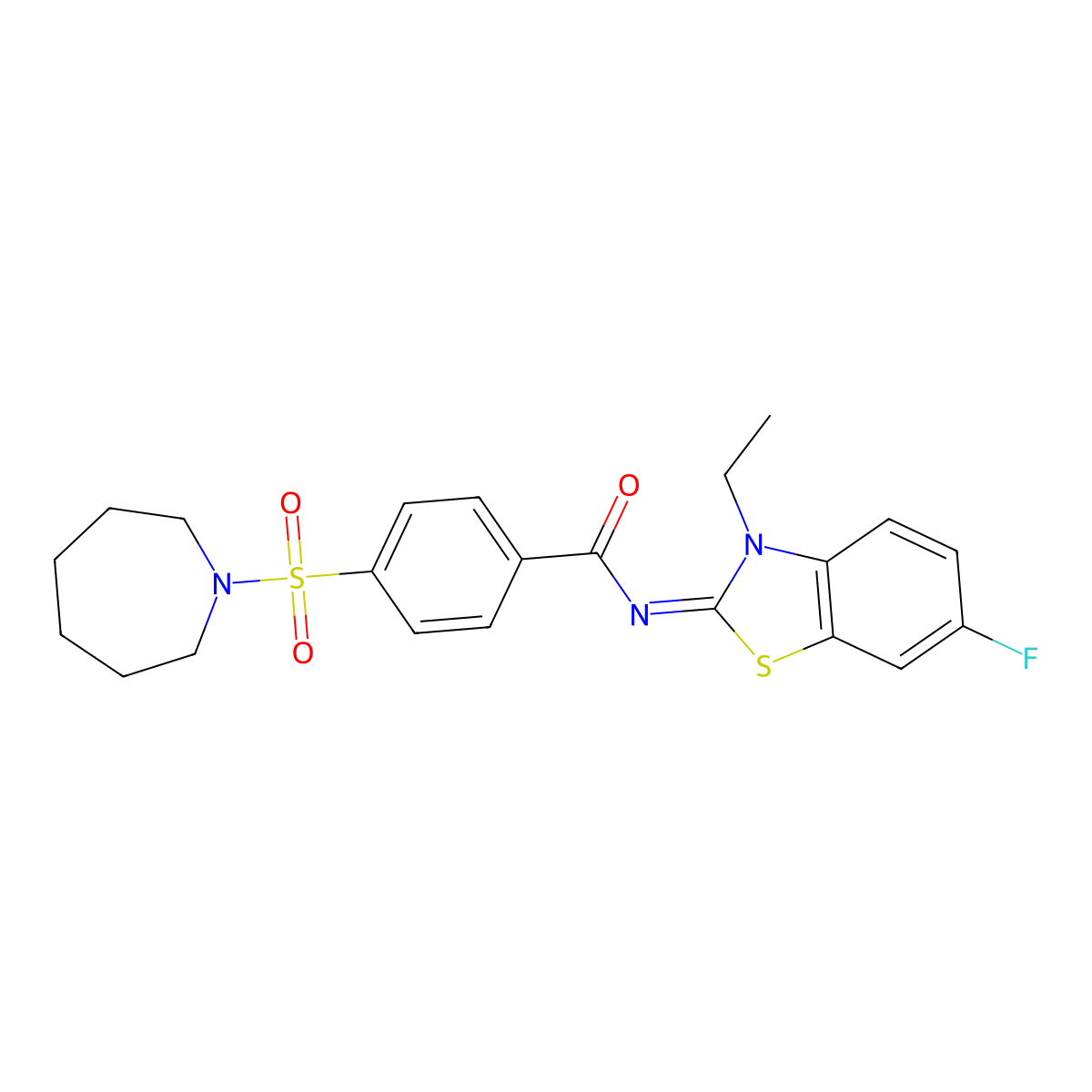 (E)-4-(azepan-1-ylsulfonyl)-N-(3-ethyl-6-fluorobenzo[d]thiazol-2(3H)-ylidene)benzamide molecular structure, CAS 850910-21-3