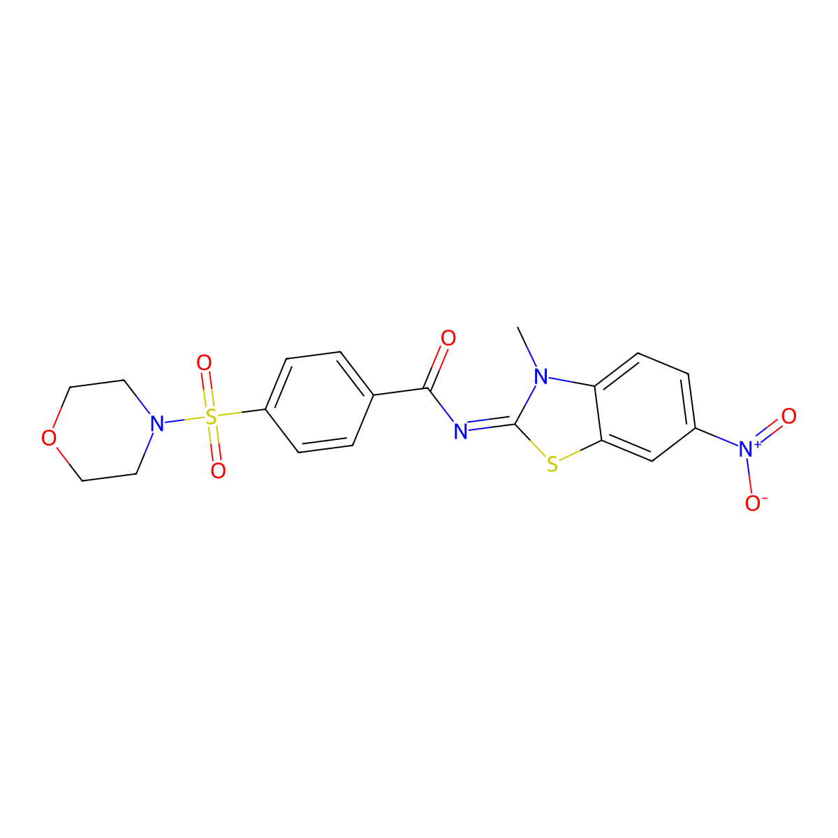 (E)-N-(3-methyl-6-nitrobenzo[d]thiazol-2(3H)-ylidene)-4-(morpholinosulfonyl)benzamide molecular structure, CAS 850910-41-7