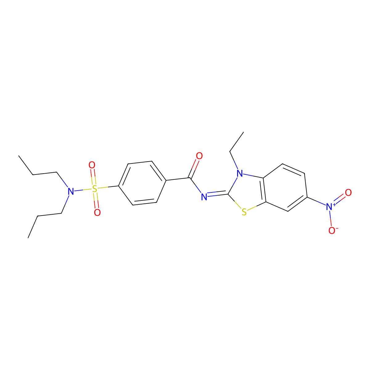 (Z)-4-(N,N-dipropylsulfamoyl)-N-(3-ethyl-6-nitrobenzo[d]thiazol-2(3H)-ylidene)benzamide molecular structure, CAS 850910-55-3