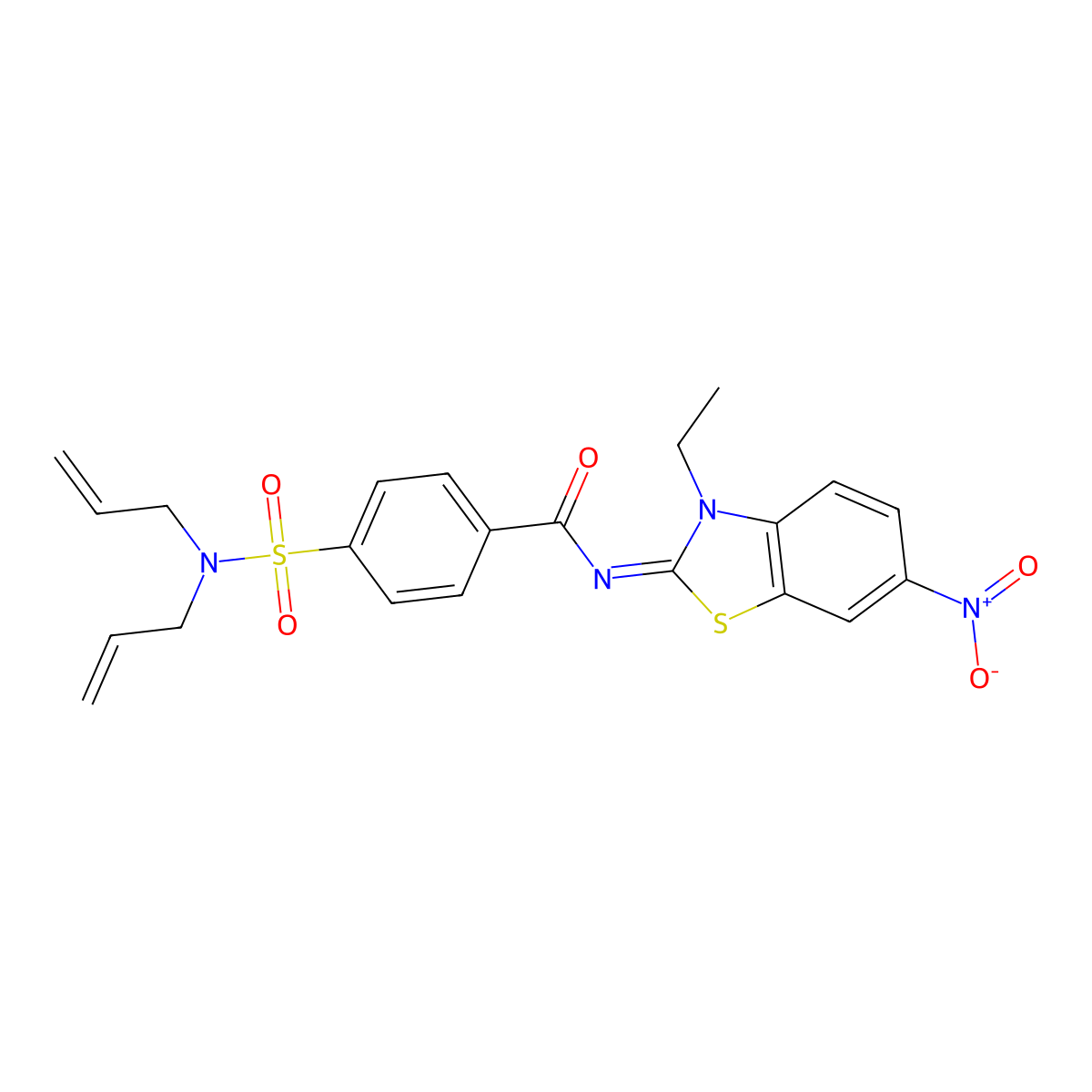 (Z)-4-(N,N-diallylsulfamoyl)-N-(3-ethyl-6-nitrobenzo[d]thiazol-2(3H)-ylidene)benzamide molecular structure, CAS 850910-57-5