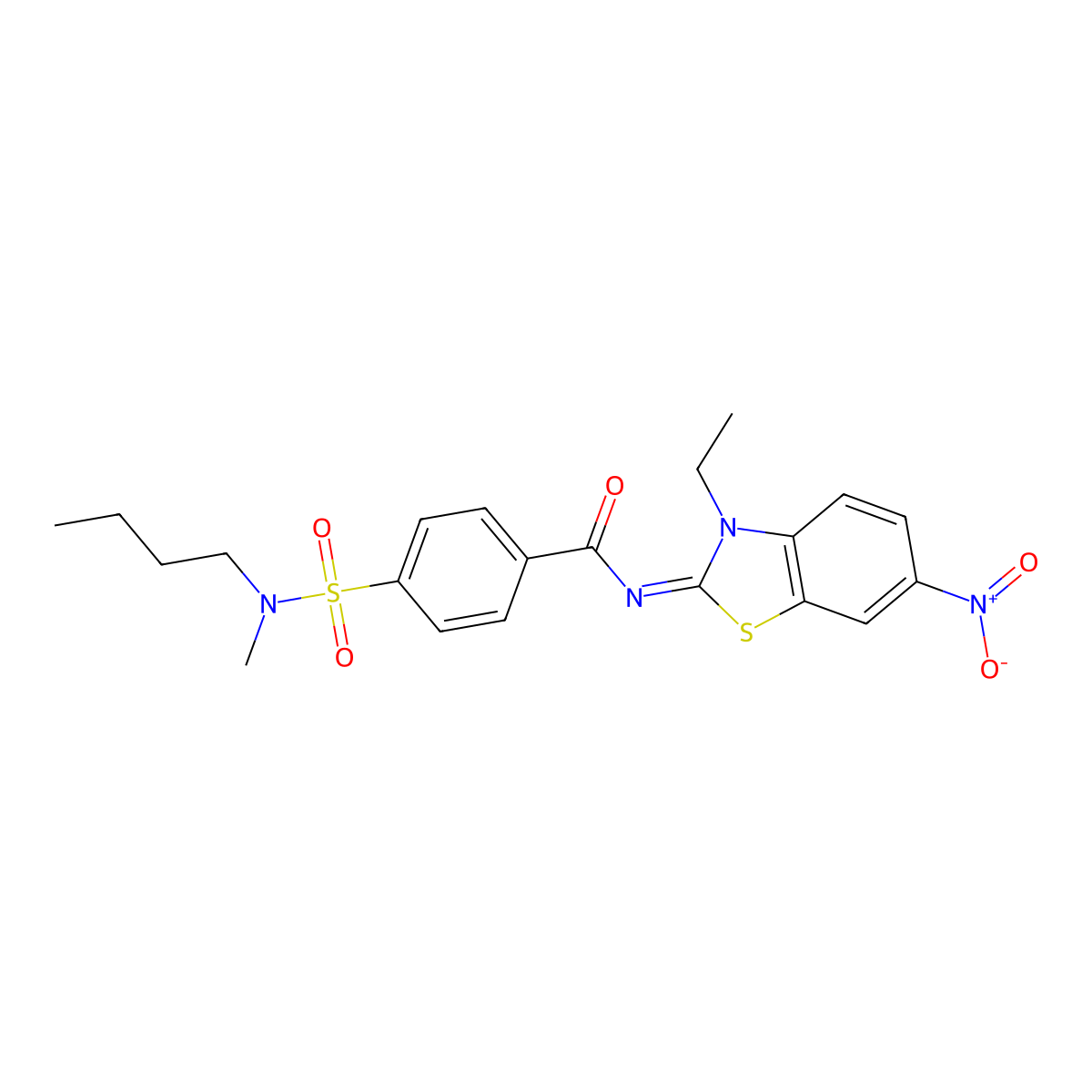 (E)-4-(N-butyl-N-methylsulfamoyl)-N-(3-ethyl-6-nitrobenzo[d]thiazol-2(3H)-ylidene)benzamide molecular structure, CAS 850910-62-2
