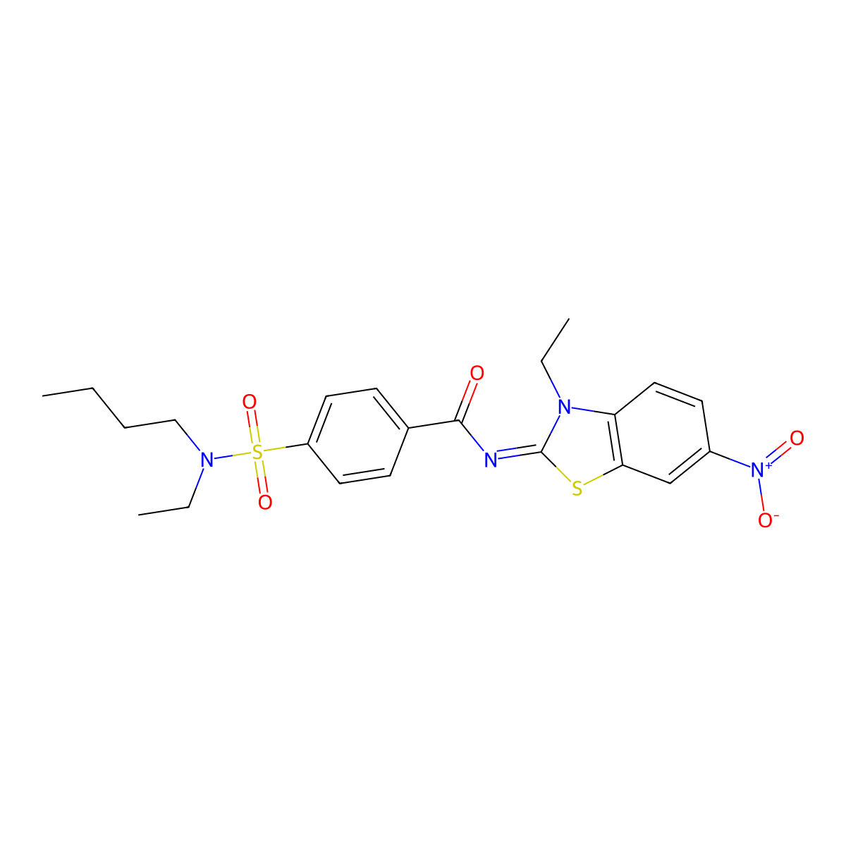 (E)-4-(N-butyl-N-ethylsulfamoyl)-N-(3-ethyl-6-nitrobenzo[d]thiazol-2(3H)-ylidene)benzamide molecular structure, CAS 850910-63-3