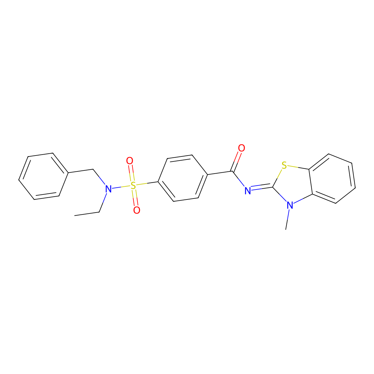 (Z)-4-(N-benzyl-N-ethylsulfamoyl)-N-(3-methylbenzo[d]thiazol-2(3H)-ylidene)benzamide molecular structure, CAS 850910-65-5