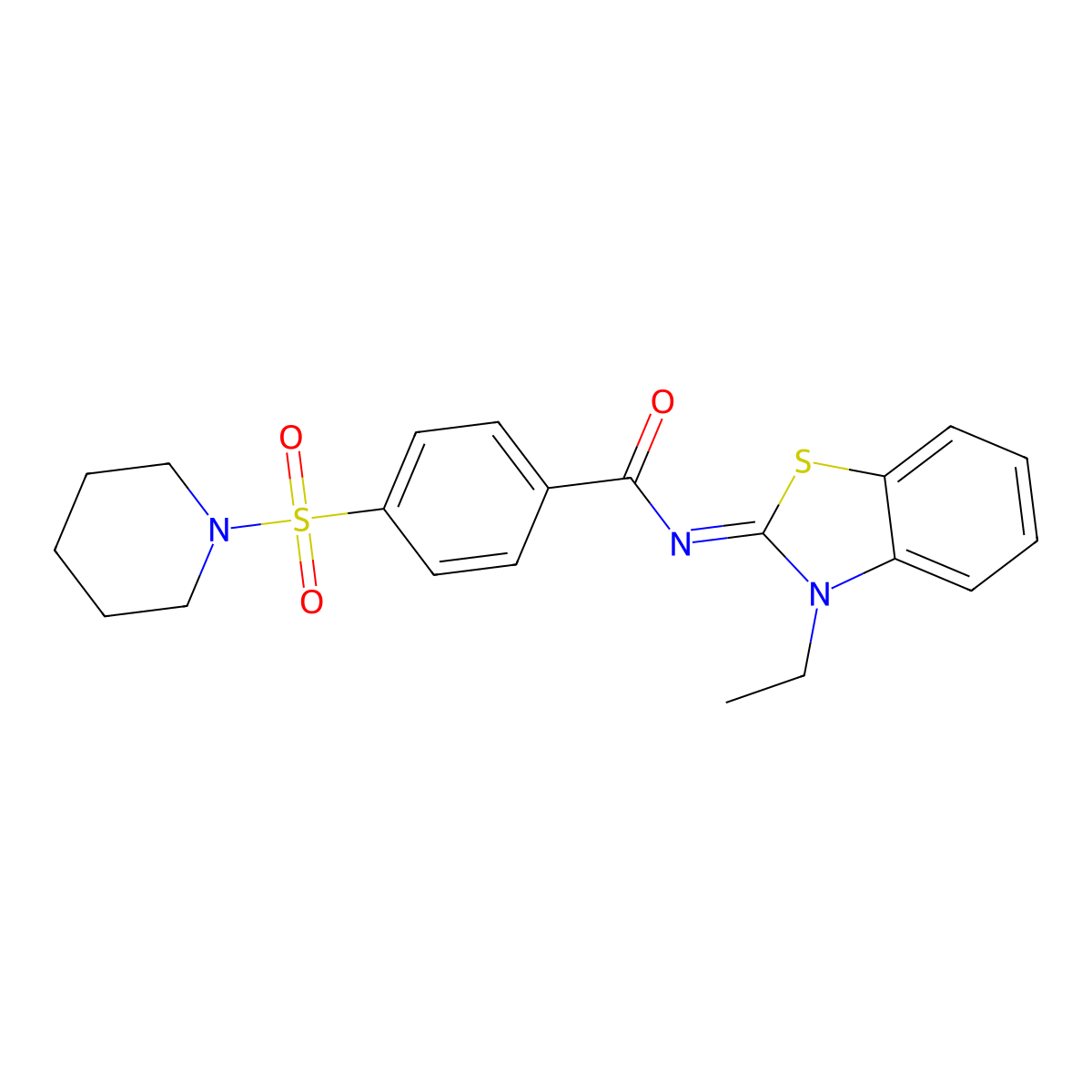 (Z)-N-(3-ethylbenzo[d]thiazol-2(3H)-ylidene)-4-(piperidin-1-ylsulfonyl)benzamide molecular structure, CAS 850910-69-9
