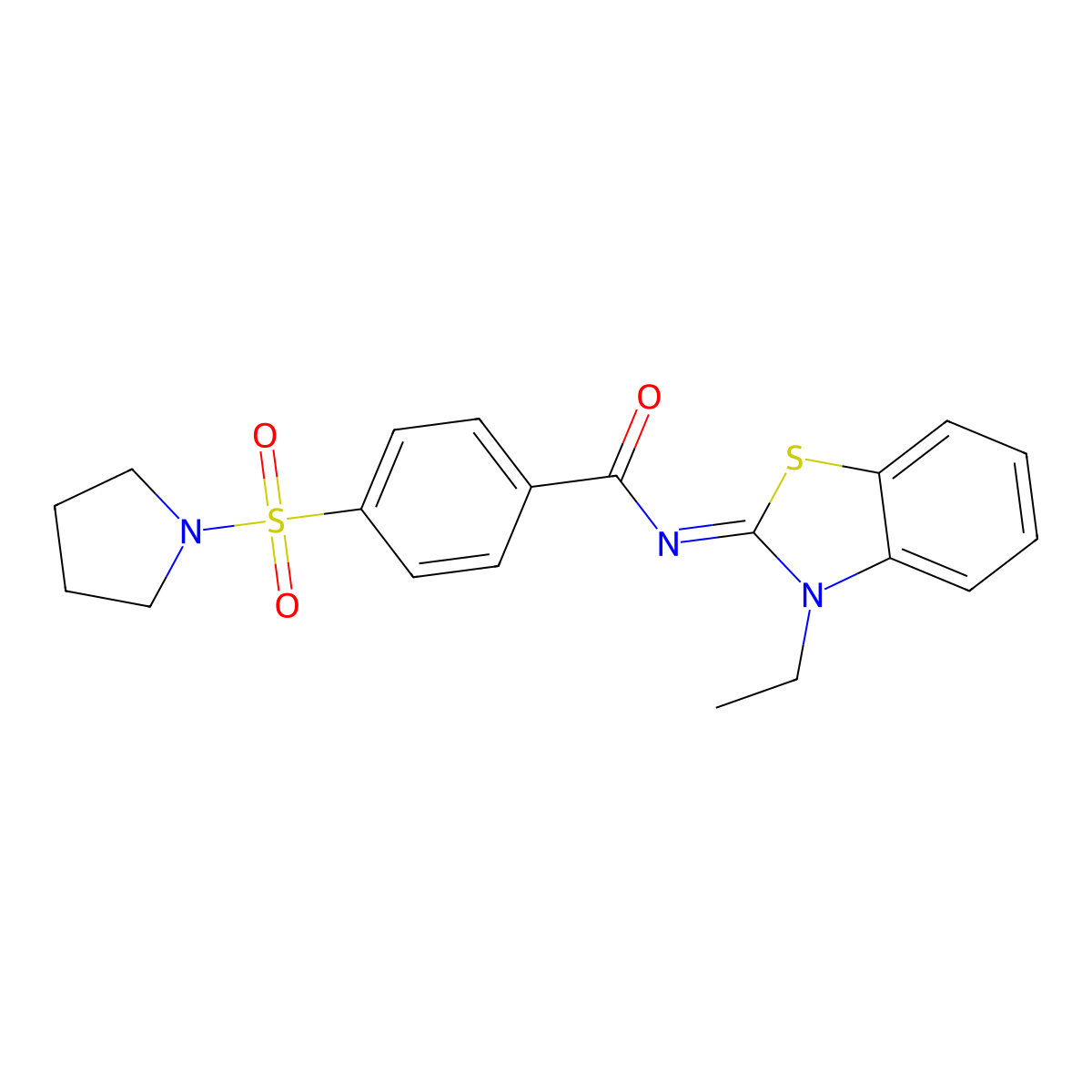 (Z)-N-(3-ethylbenzo[d]thiazol-2(3H)-ylidene)-4-(pyrrolidin-1-ylsulfonyl)benzamide molecular structure, CAS 850910-71-3