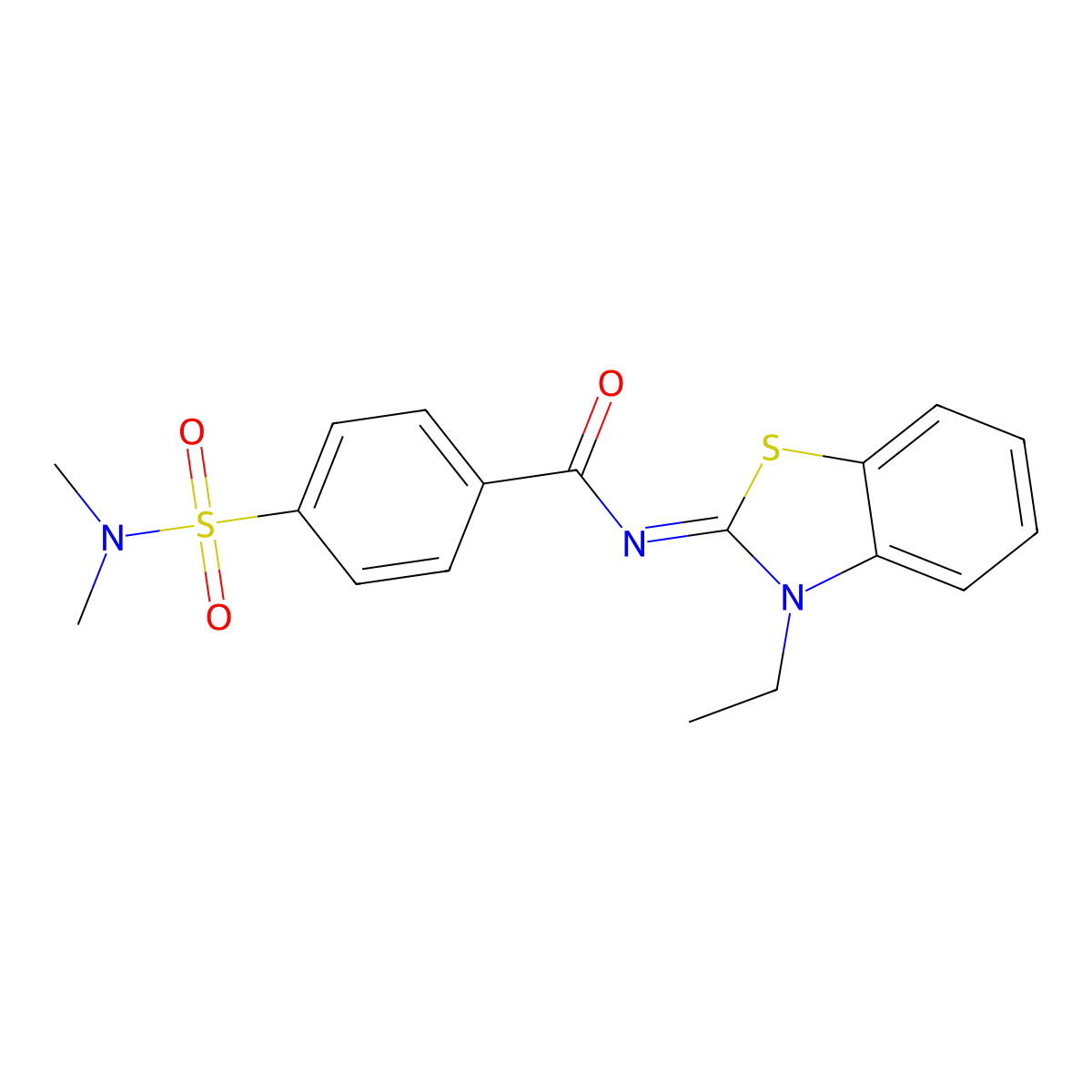 4-(dimethylsulfamoyl)-N-(3-ethyl-1,3-benzothiazol-2-ylidene)benzamide molecular structure, CAS 850910-72-4