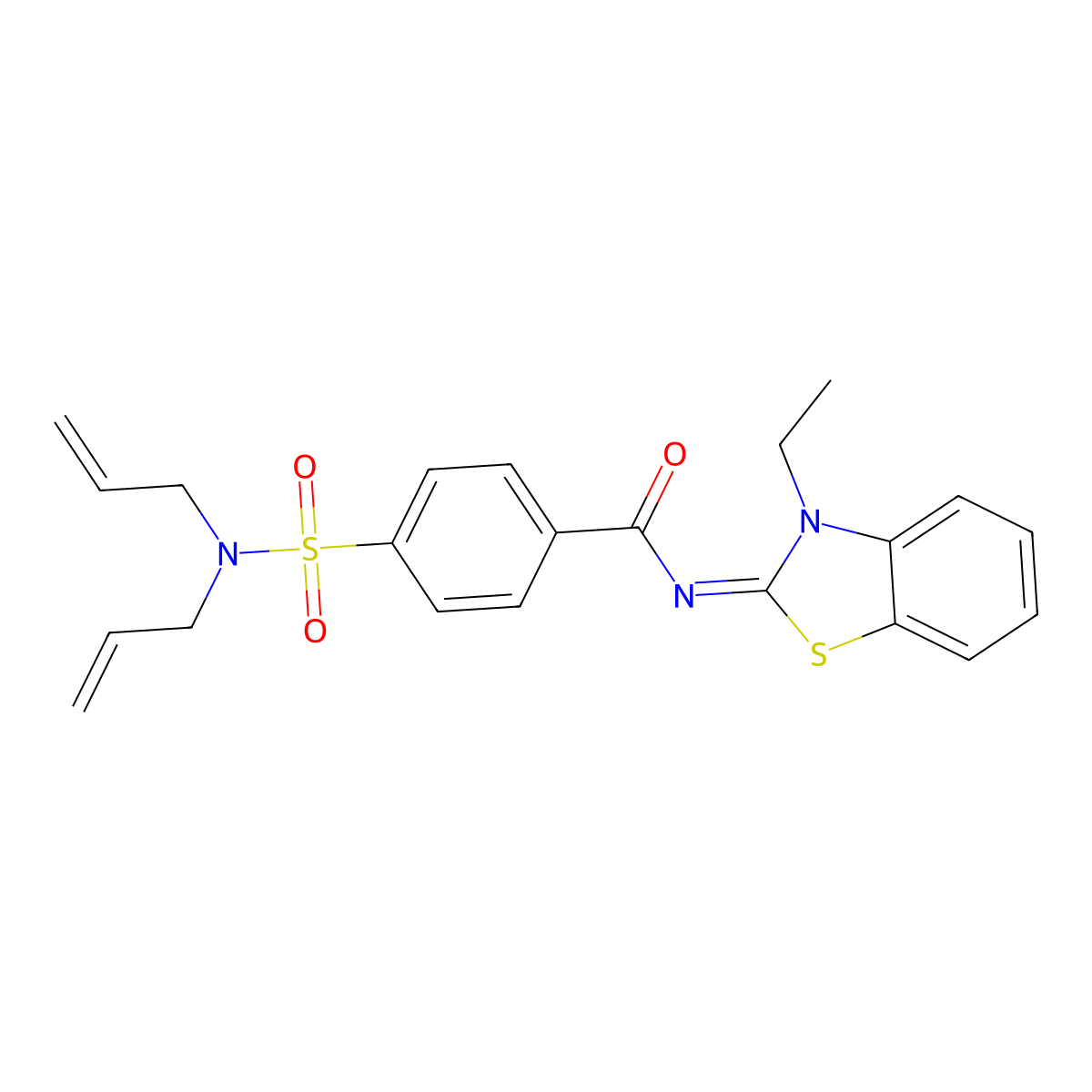 (Z)-4-(N,N-diallylsulfamoyl)-N-(3-ethylbenzo[d]thiazol-2(3H)-ylidene)benzamide molecular structure, CAS 850910-79-1