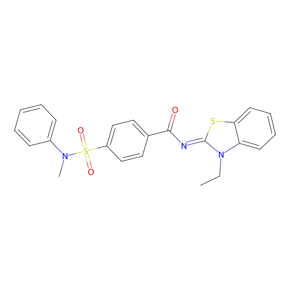 (Z)-N-(3-ethylbenzo[d]thiazol-2(3H)-ylidene)-4-(N-methyl-N-phenylsulfamoyl)benzamide molecular structure, CAS 850910-83-7
