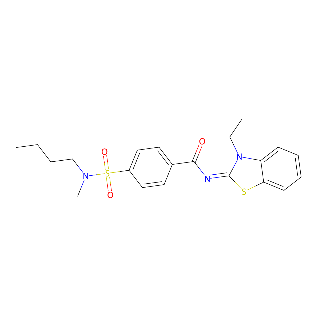(E)-4-(N-butyl-N-methylsulfamoyl)-N-(3-ethylbenzo[d]thiazol-2(3H)-ylidene)benzamide molecular structure, CAS 850910-84-8