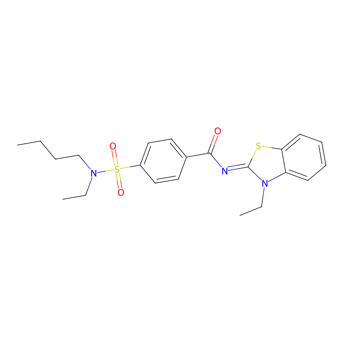 4-[butyl(ethyl)sulfamoyl]-N-(3-ethyl-1,3-benzothiazol-2-ylidene)benzamide molecular structure, CAS 850910-85-9