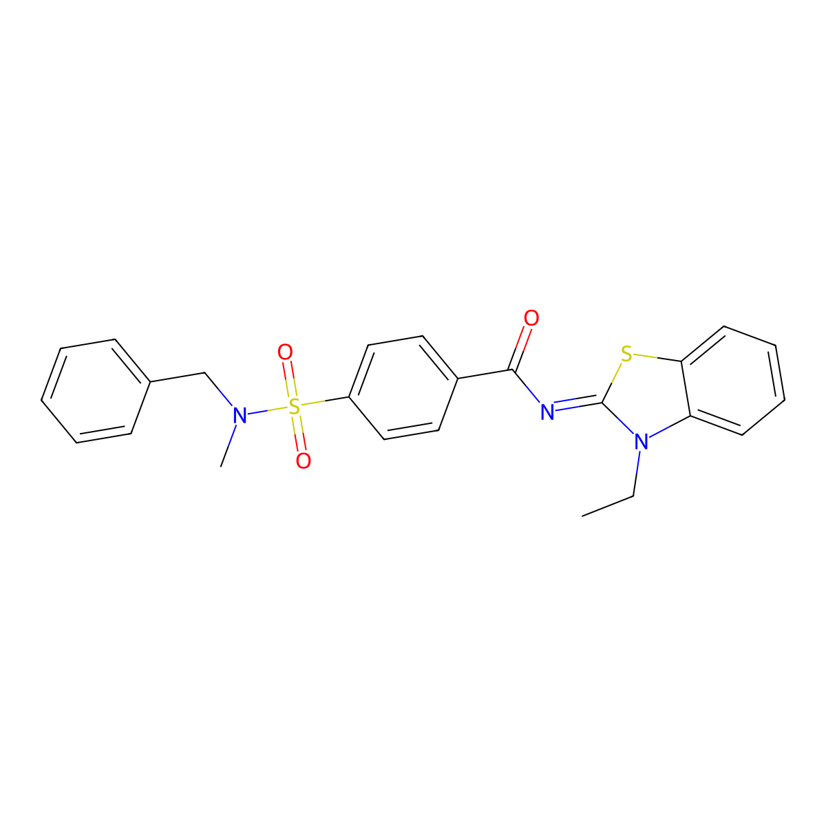 4-[benzyl(methyl)sulfamoyl]-N-(3-ethyl-1,3-benzothiazol-2-ylidene)benzamide molecular structure, CAS 850910-86-0