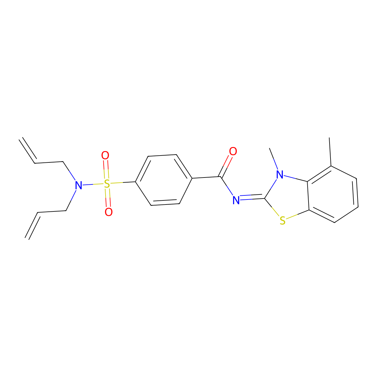 (E)-4-(N,N-diallylsulfamoyl)-N-(3,4-dimethylbenzo[d]thiazol-2(3H)-ylidene)benzamide molecular structure, CAS 850910-99-5