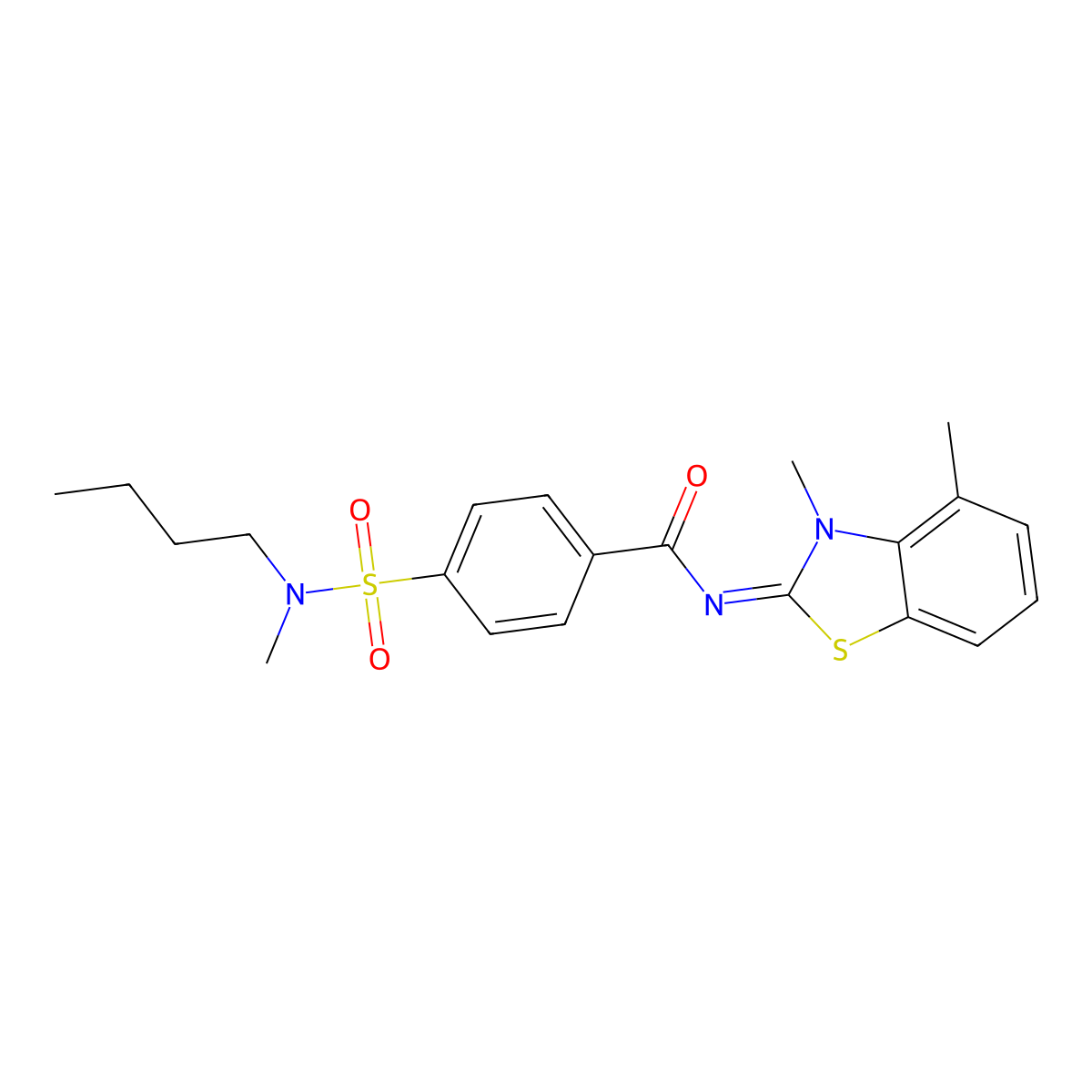 (Z)-4-(N-butyl-N-methylsulfamoyl)-N-(3,4-dimethylbenzo[d]thiazol-2(3H)-ylidene)benzamide molecular structure, CAS 850911-04-5