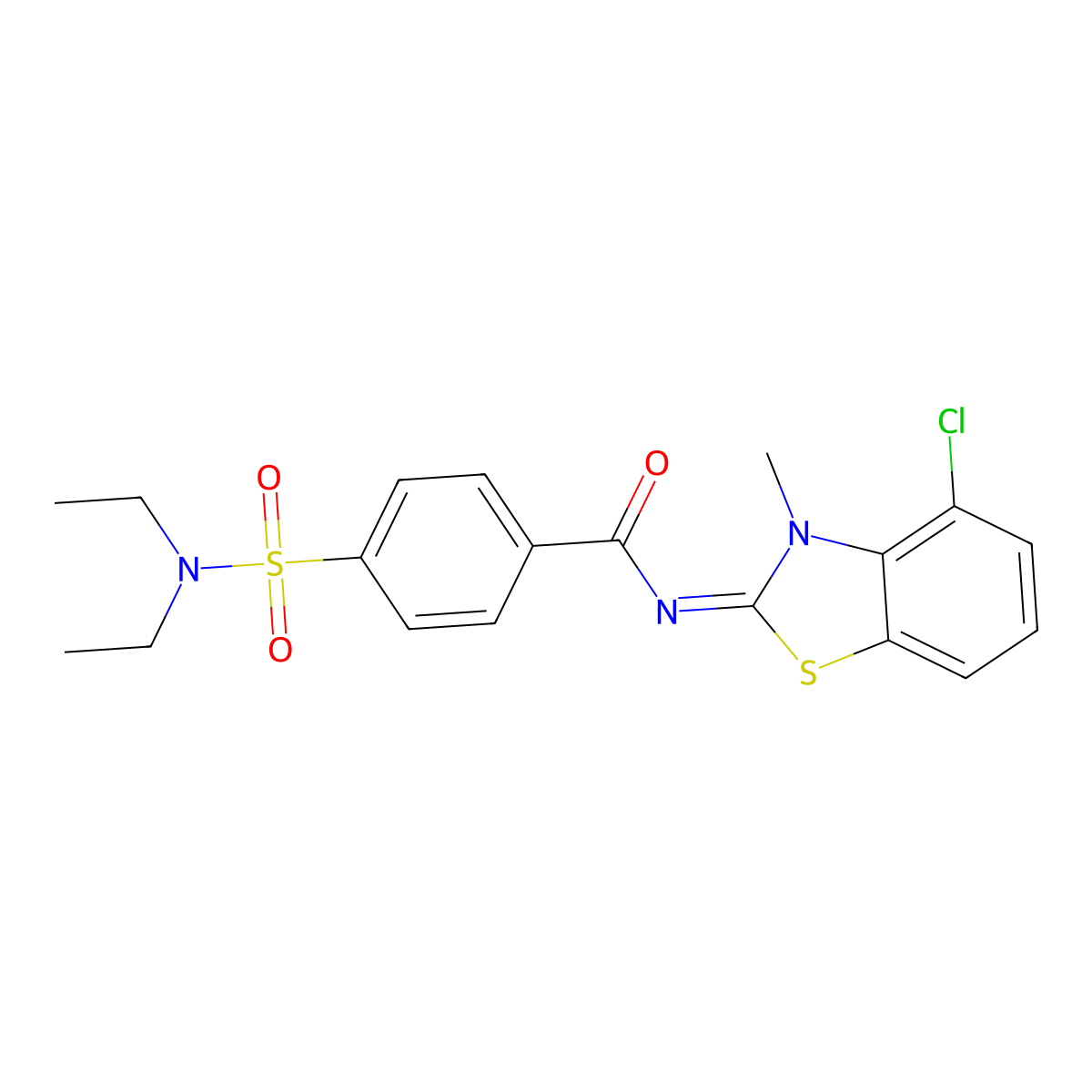 N-(4-chloro-3-methyl-1,3-benzothiazol-2-ylidene)-4-(diethylsulfamoyl)benzamide molecular structure, CAS 850911-07-8