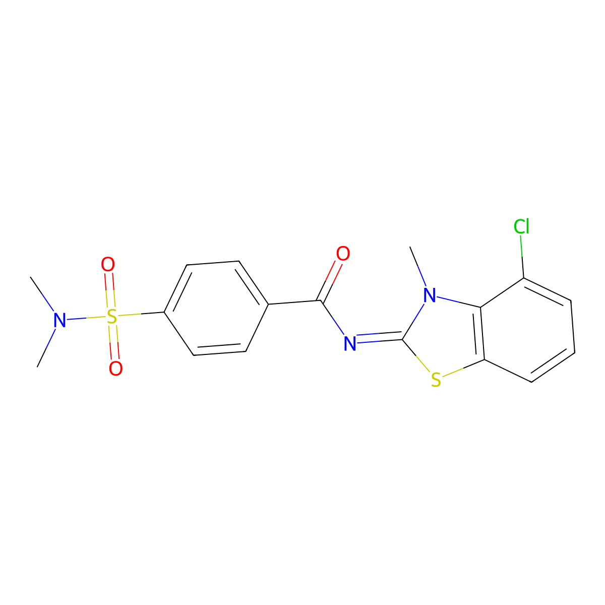 N-(4-chloro-3-methyl-1,3-benzothiazol-2-ylidene)-4-(dimethylsulfamoyl)benzamide molecular structure, CAS 850911-12-5
