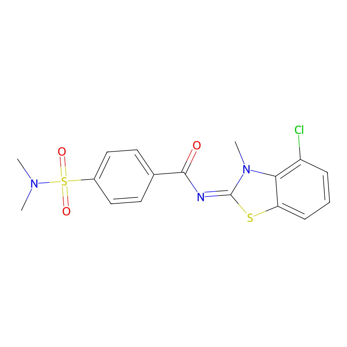 N-(4-chloro-3-methyl-1,3-benzothiazol-2-ylidene)-4-(dimethylsulfamoyl)benzamide molecular structure, CAS 850911-12-5