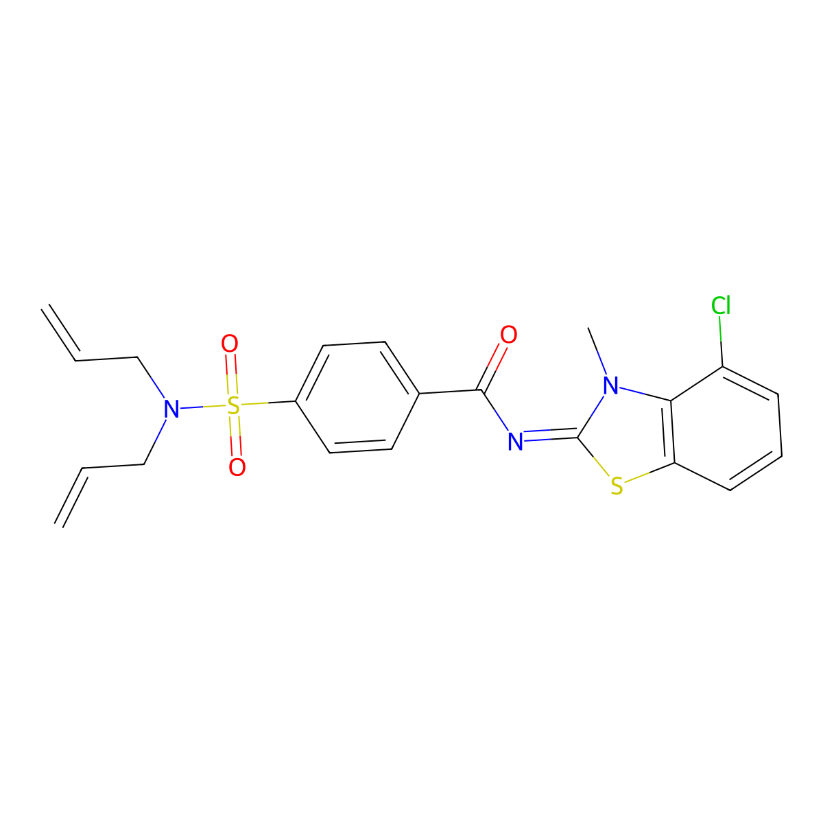 (E)-N-(4-chloro-3-methylbenzo[d]thiazol-2(3H)-ylidene)-4-(N,N-diallylsulfamoyl)benzamide molecular structure, CAS 850911-16-9