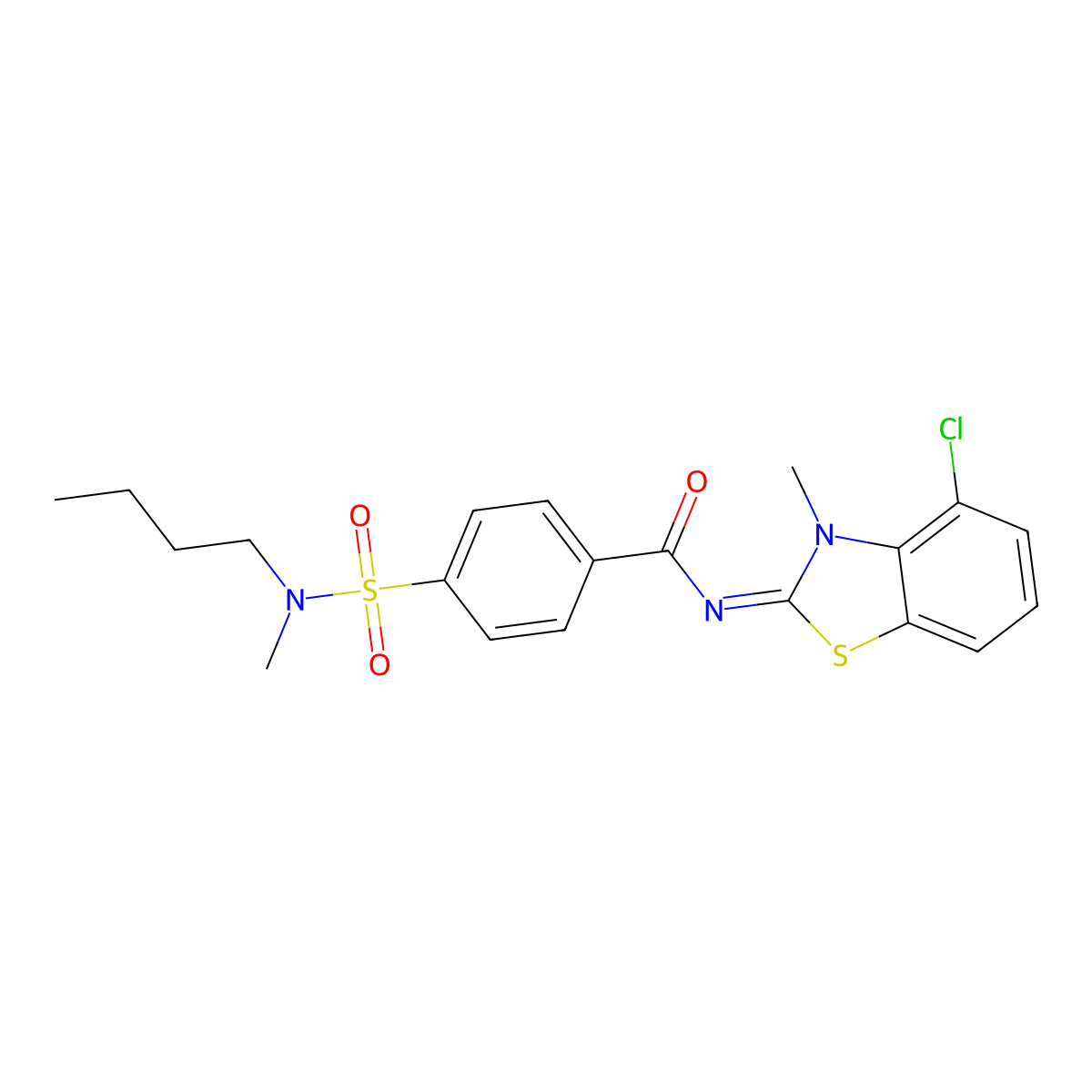 (Z)-4-(N-butyl-N-methylsulfamoyl)-N-(4-chloro-3-methylbenzo[d]thiazol-2(3H)-ylidene)benzamide molecular structure, CAS 850911-21-6
