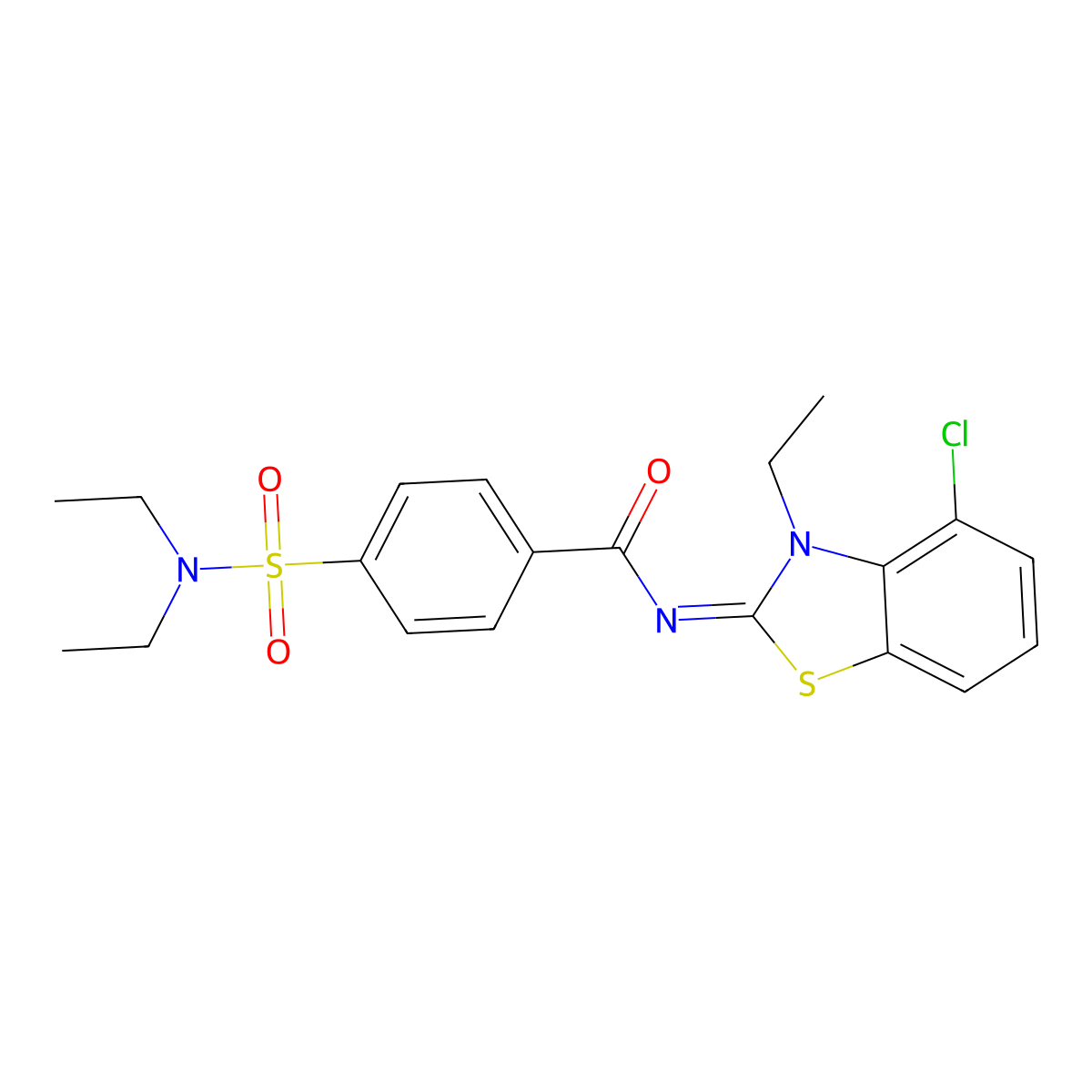N-(4-chloro-3-ethyl-1,3-benzothiazol-2-ylidene)-4-(diethylsulfamoyl)benzamide molecular structure, CAS 850911-22-7