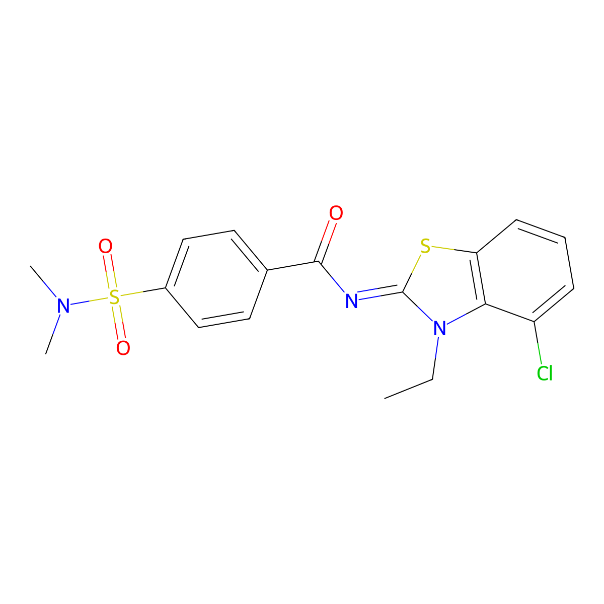 N-(4-chloro-3-ethyl-1,3-benzothiazol-2-ylidene)-4-(dimethylsulfamoyl)benzamide molecular structure, CAS 850911-26-1