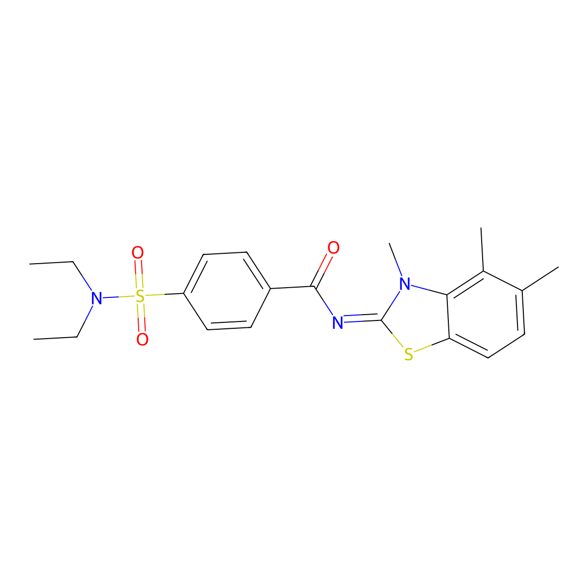 4-(diethylsulfamoyl)-N-(3,4,5-trimethyl-1,3-benzothiazol-2-ylidene)benzamide molecular structure, CAS 850911-29-4