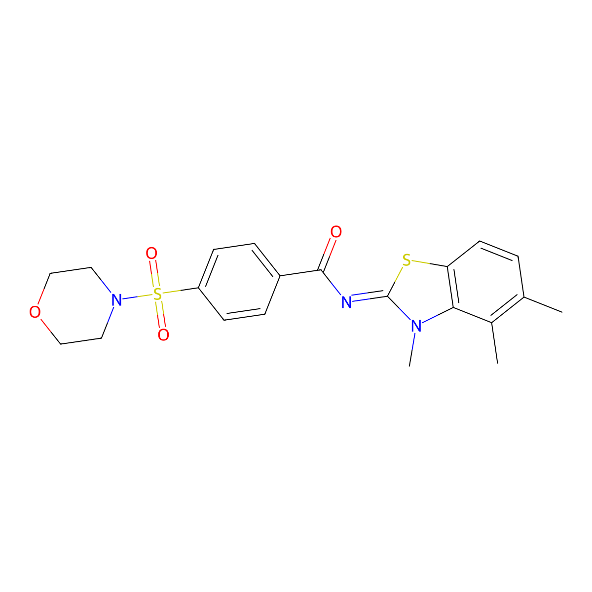 (E)-4-(morpholinosulfonyl)-N-(3,4,5-trimethylbenzo[d]thiazol-2(3H)-ylidene)benzamide molecular structure, CAS 850911-32-9
