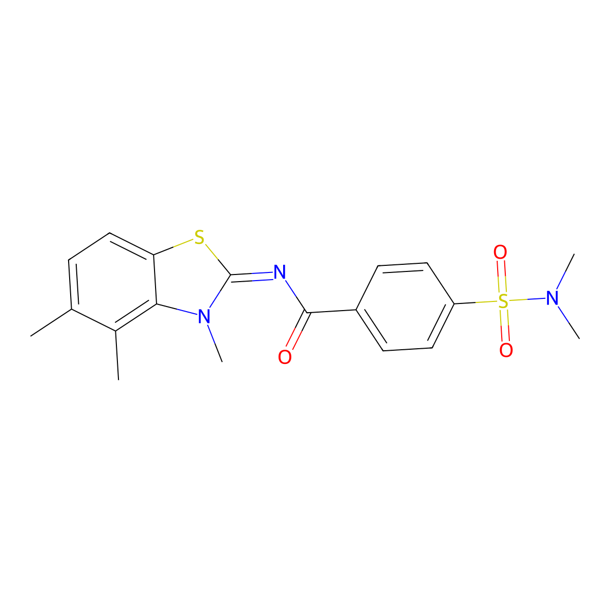 4-(dimethylsulfamoyl)-N-(3,4,5-trimethyl-1,3-benzothiazol-2-ylidene)benzamide molecular structure, CAS 850911-34-1