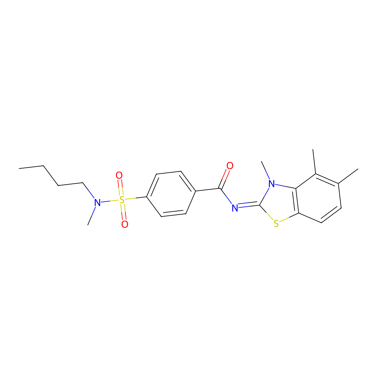 (Z)-4-(N-butyl-N-methylsulfamoyl)-N-(3,4,5-trimethylbenzo[d]thiazol-2(3H)-ylidene)benzamide molecular structure, CAS 850911-43-2