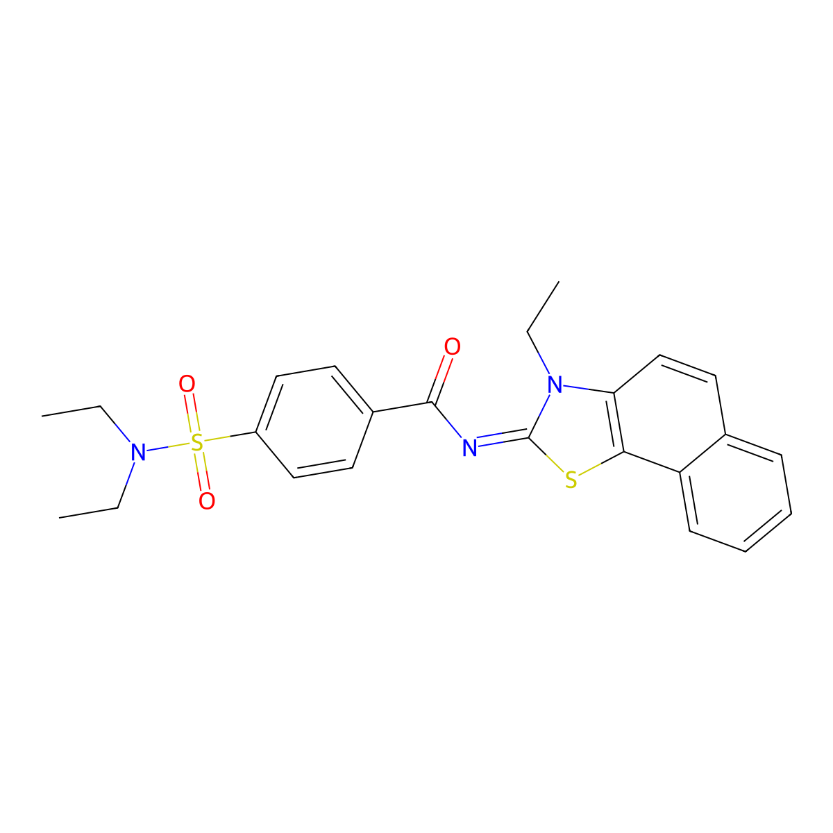 4-(diethylsulfamoyl)-N-(3-ethylbenzo[g][1,3]benzothiazol-2-ylidene)benzamide molecular structure, CAS 850911-44-3