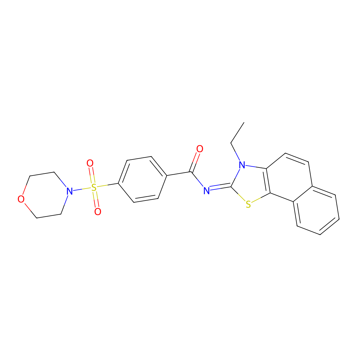 N-(3-ethylbenzo[g][1,3]benzothiazol-2-ylidene)-4-morpholin-4-ylsulfonylbenzamide molecular structure, CAS 850911-45-4