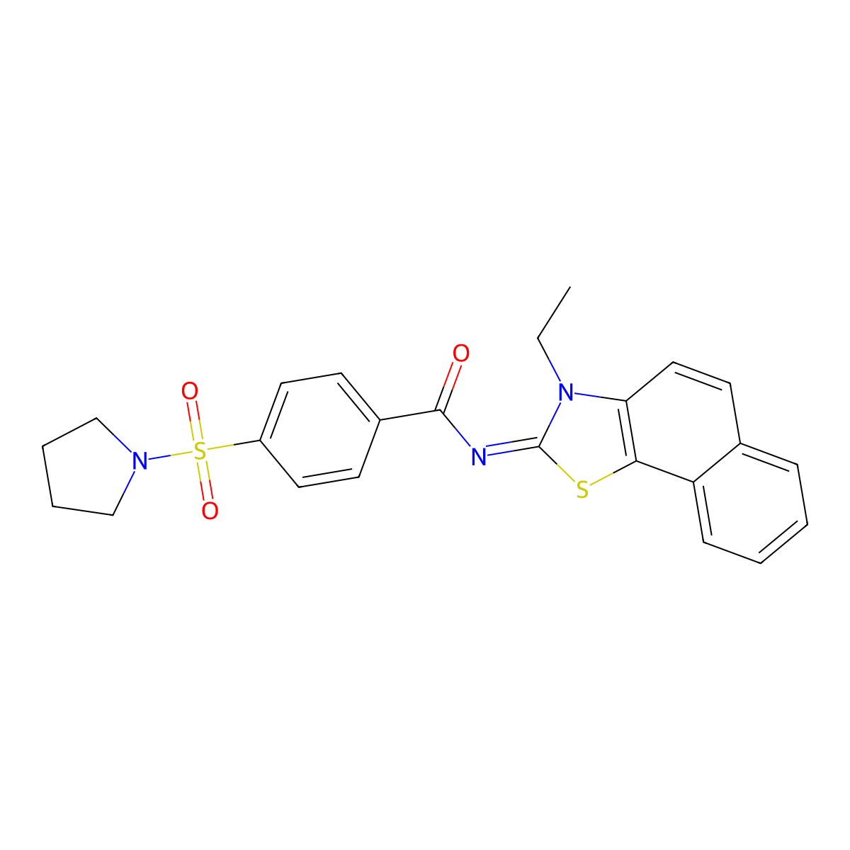 (E)-N-(3-ethylnaphtho[2,1-d]thiazol-2(3H)-ylidene)-4-(pyrrolidin-1-ylsulfonyl)benzamide molecular structure, CAS 850911-46-5
