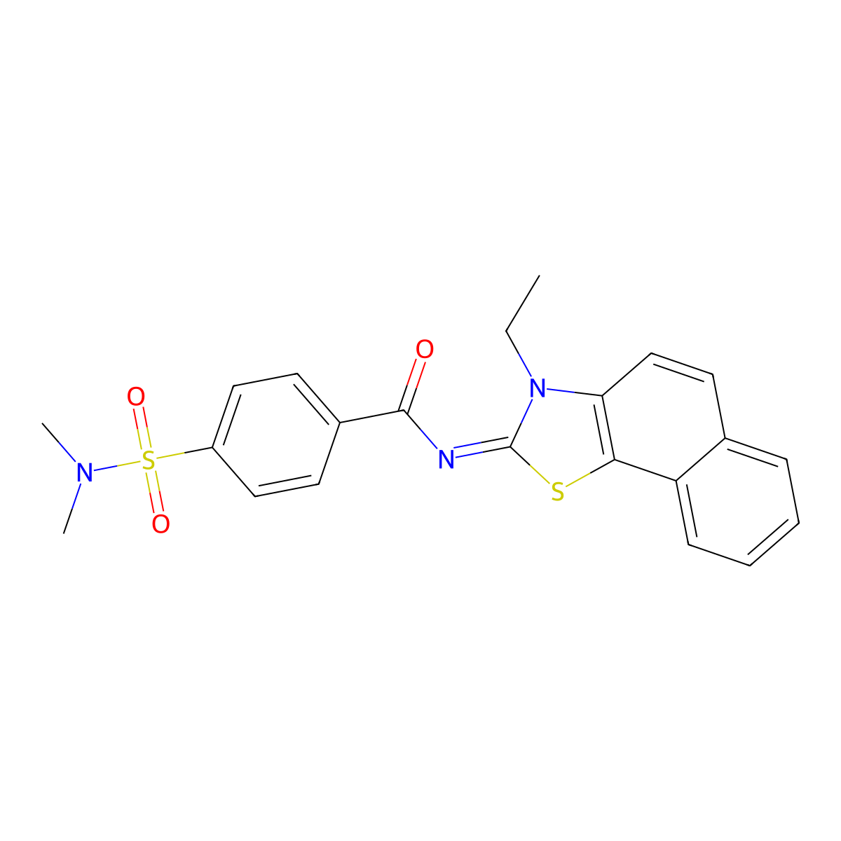 4-(dimethylsulfamoyl)-N-(3-ethylbenzo[g][1,3]benzothiazol-2-ylidene)benzamide molecular structure, CAS 850911-47-6
